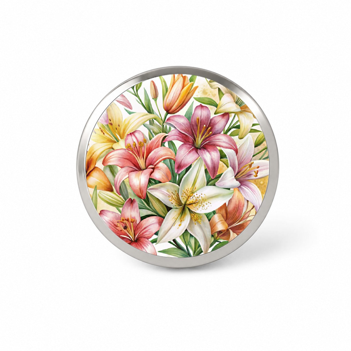 Lilies Lily Flower Watercolor Novelty Hat Backpack Lapel Pin