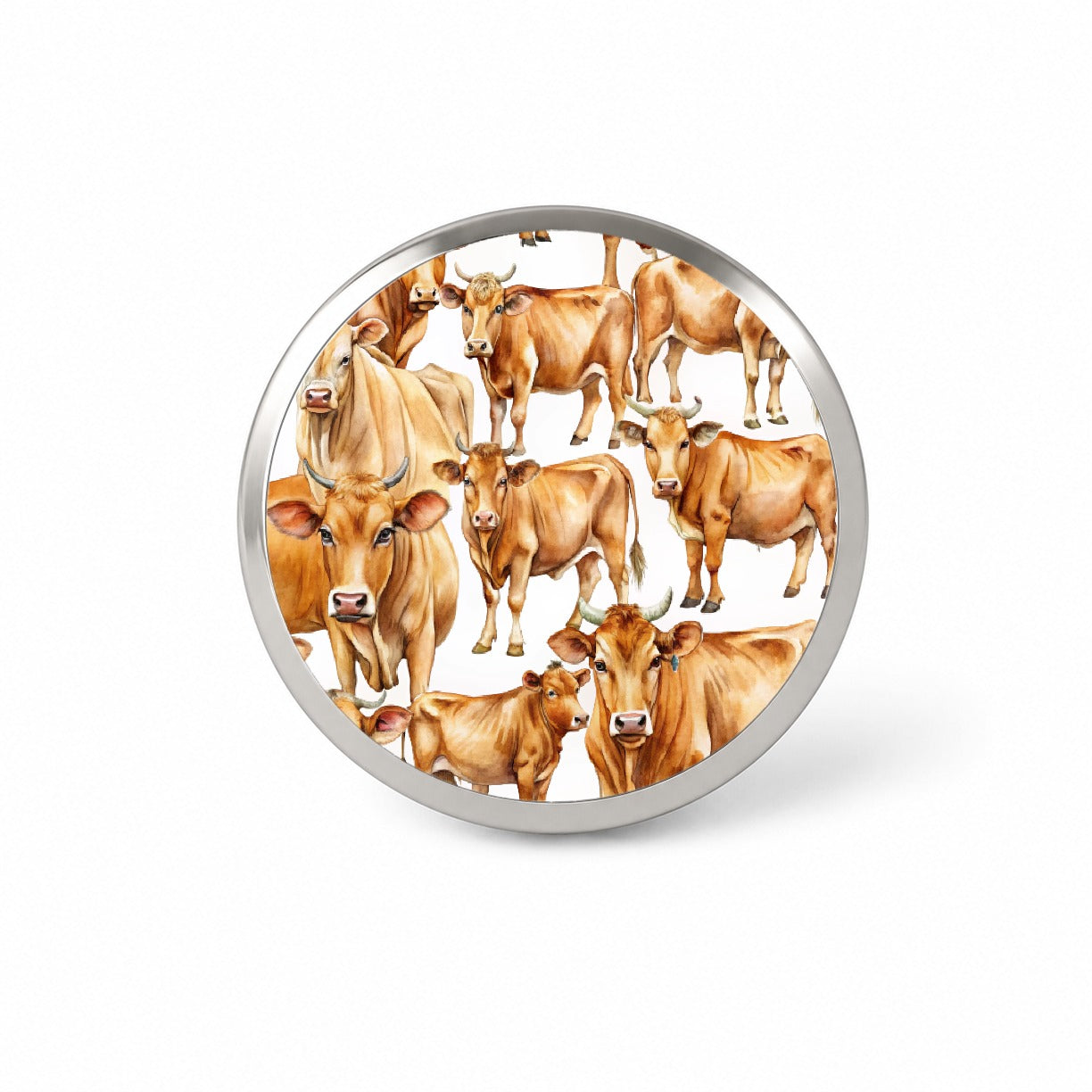 Lots Of Brown Cows Novelty Hat Backpack Lapel Pin