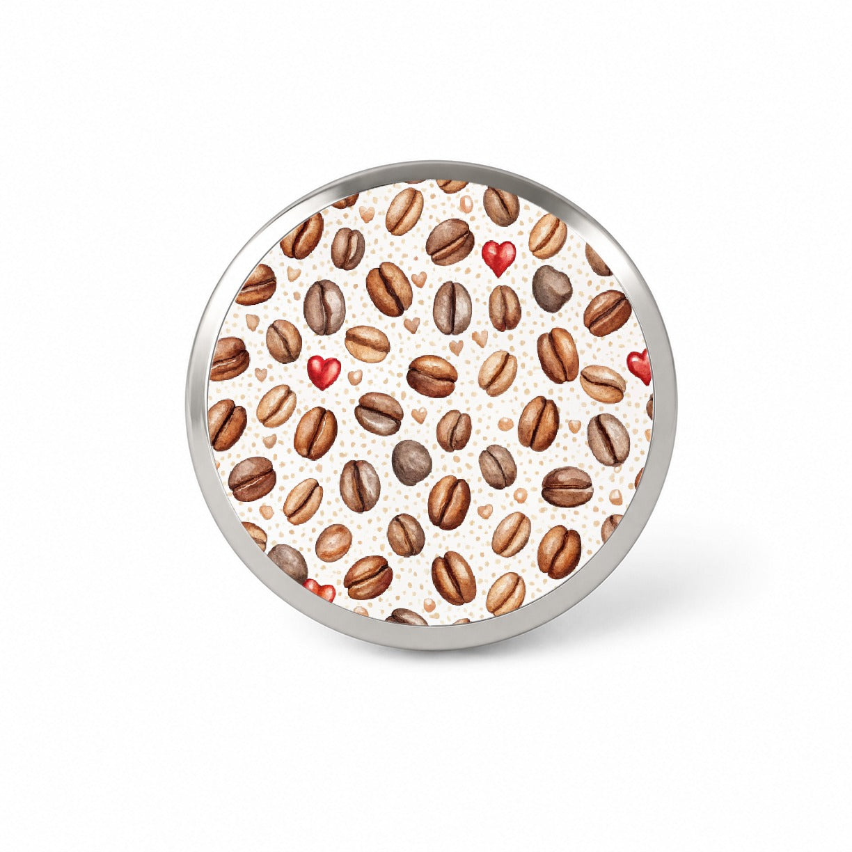 Lots Of Coffee Beans Hearts Novelty Hat Backpack Lapel Pin