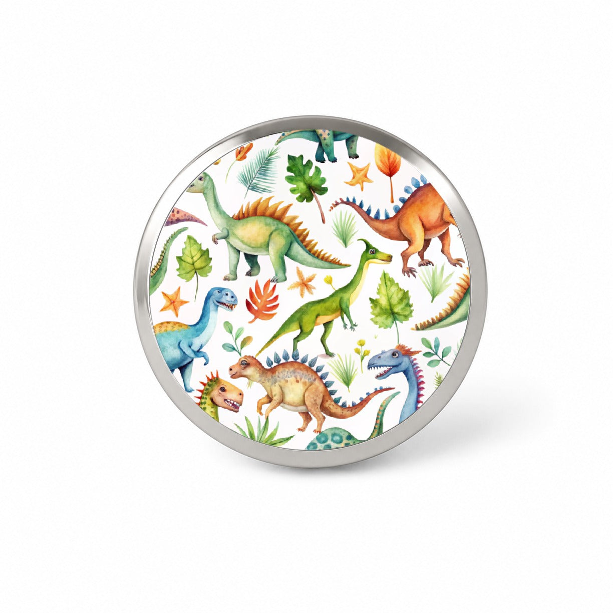 Lots Of Dinosaurs Watercolor Novelty Hat Backpack Lapel Pin