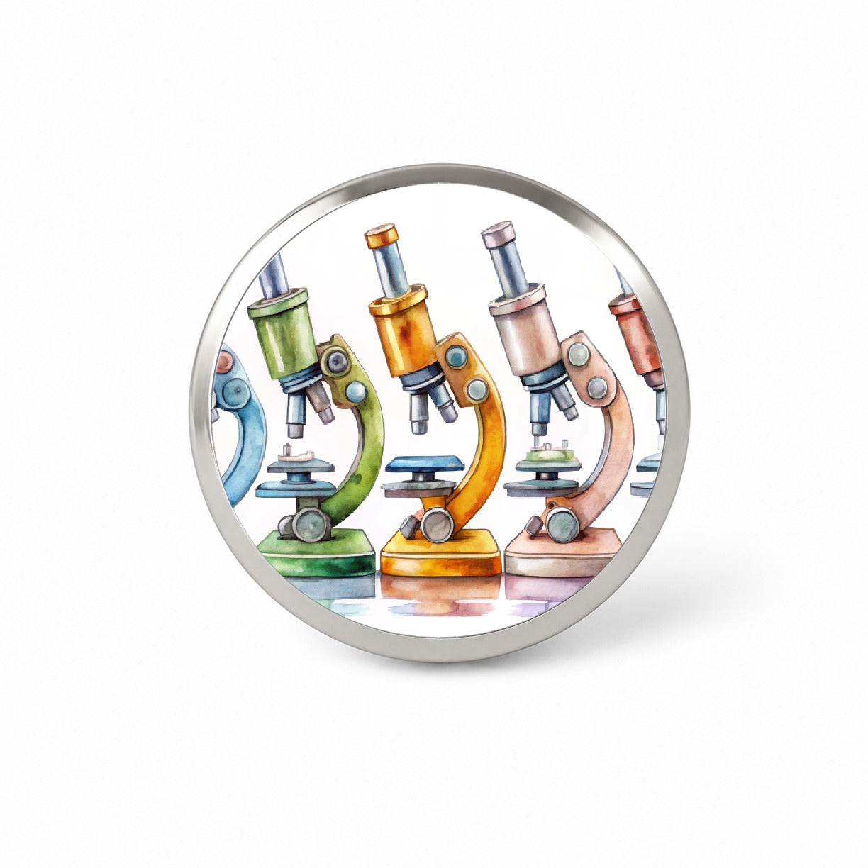 Microscopes In A Row Science Scientist Lab Anatomy Teacher Novelty Hat Backpack Lapel Pin