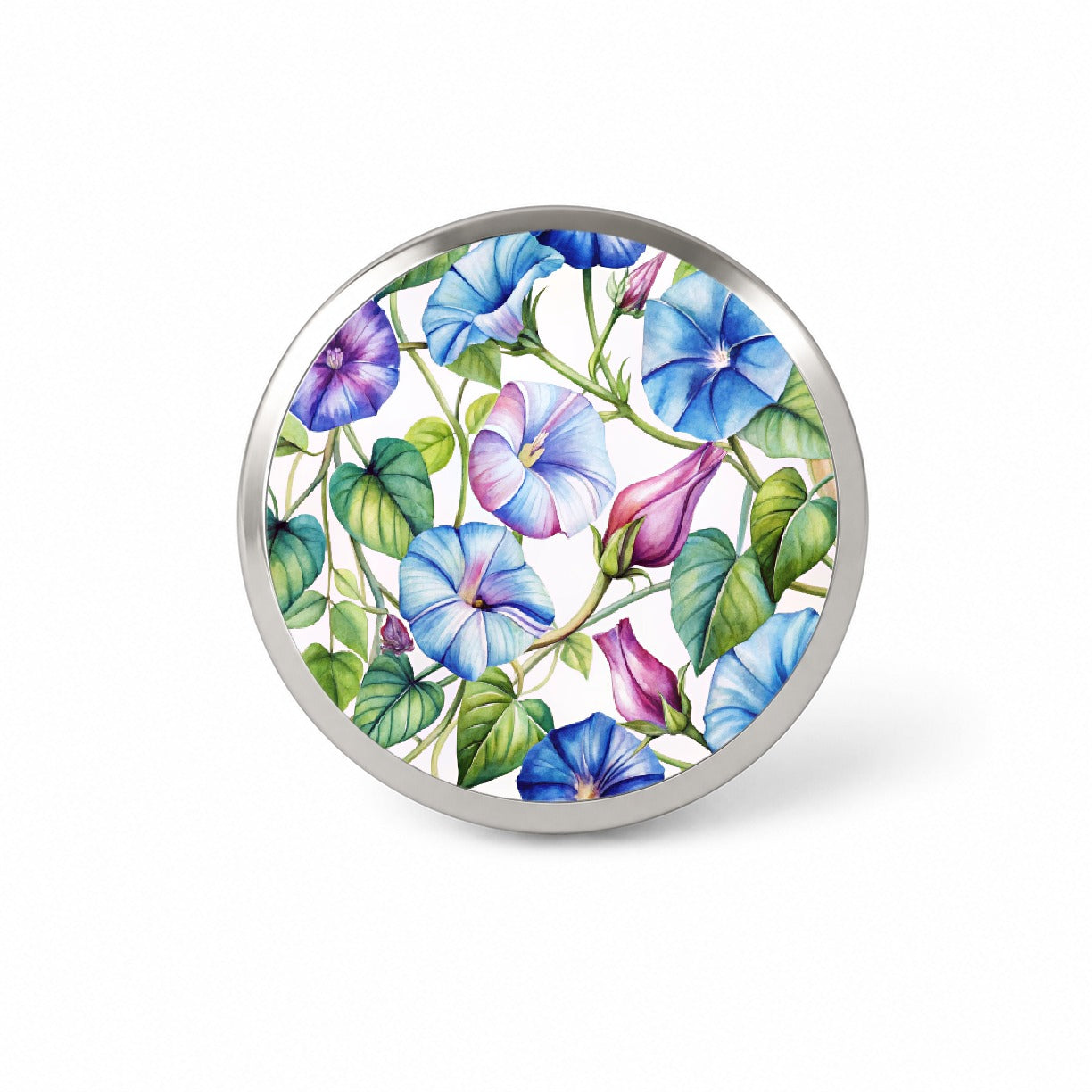 Morning Glories Flowers Watercolor Novelty Hat Backpack Lapel Pin