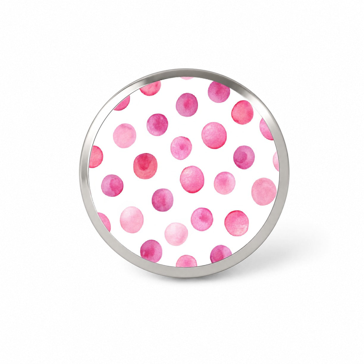 Pink Polka Dots White Background Novelty Hat Backpack Lapel Pin