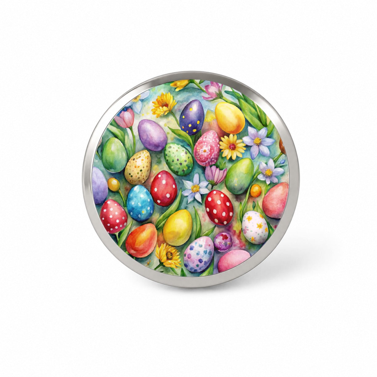 Pretty Easter Eggs Flowers Watercolor Novelty Hat Backpack Lapel Pin