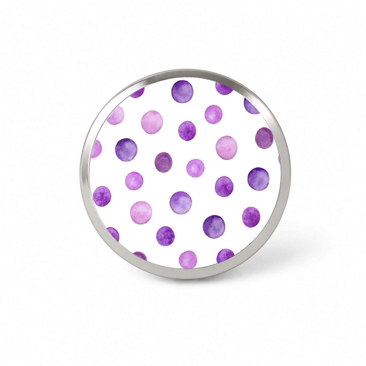 Purple Polka Dots Fun White Background Novelty Hat Backpack Lapel Pin