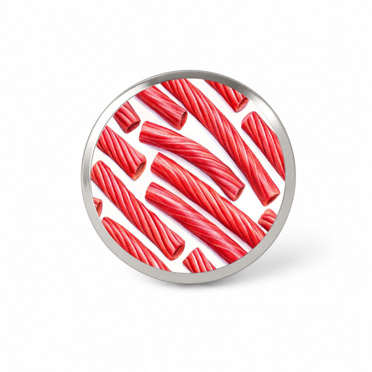 Red Licorice Novelty Hat Backpack Lapel Pin