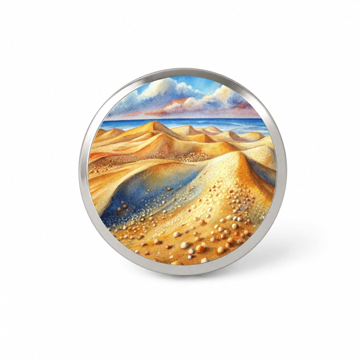 Sandy Desert Mountains Watercolor Novelty Hat Backpack Lapel Pin