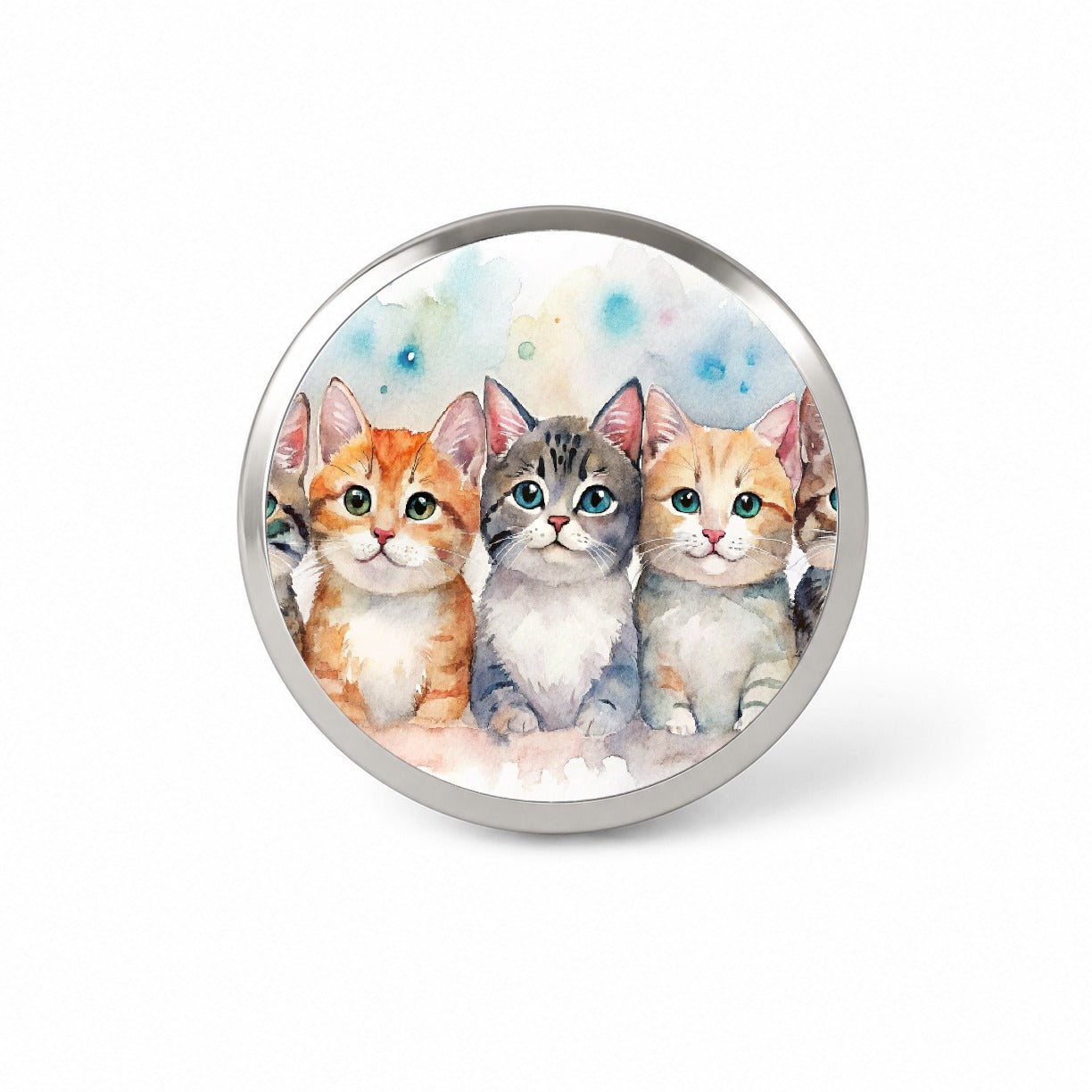 Small Cute Cats In A Row Novelty Hat Backpack Lapel Pin