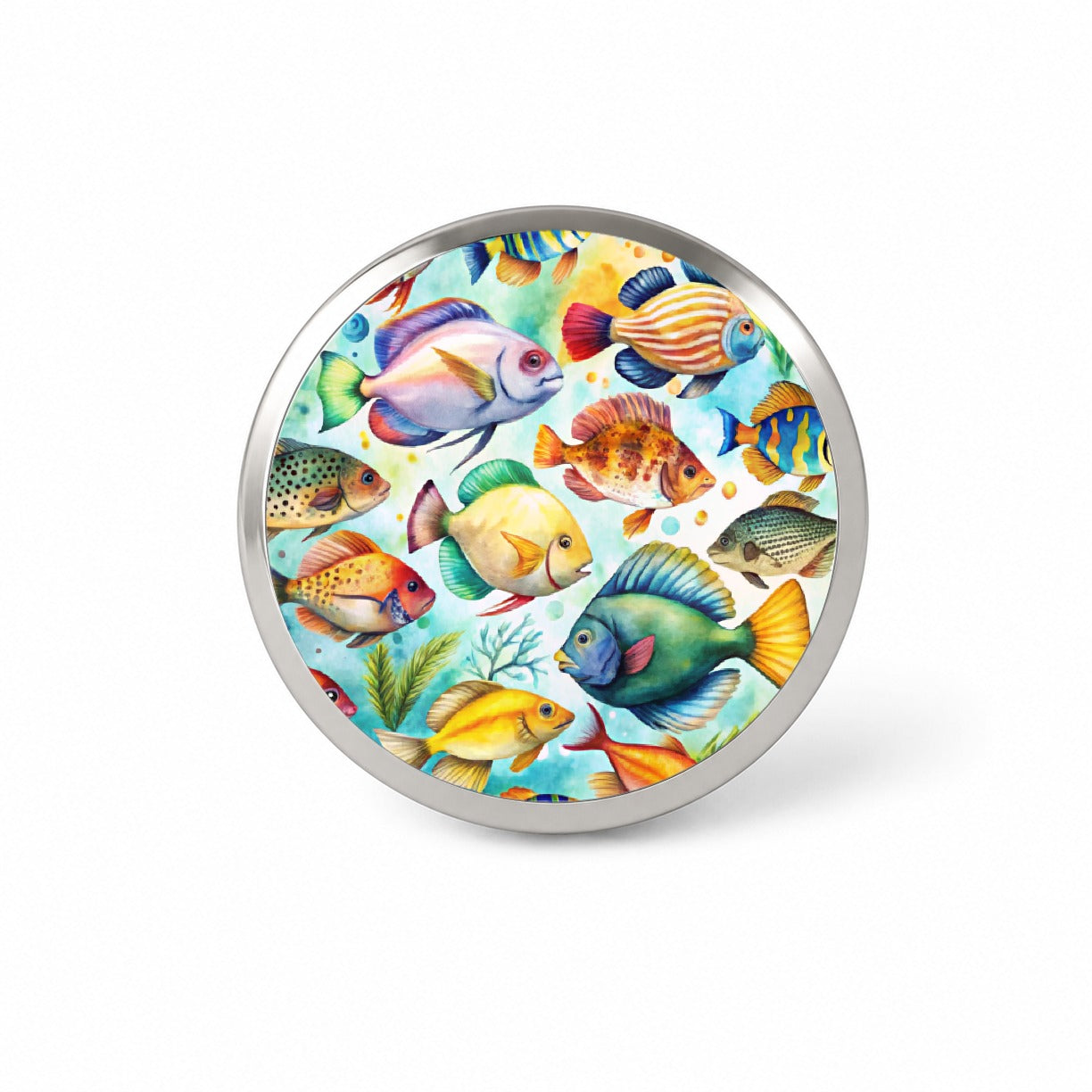 Tropical Fish Watercolor Novelty Hat Backpack Lapel Pin