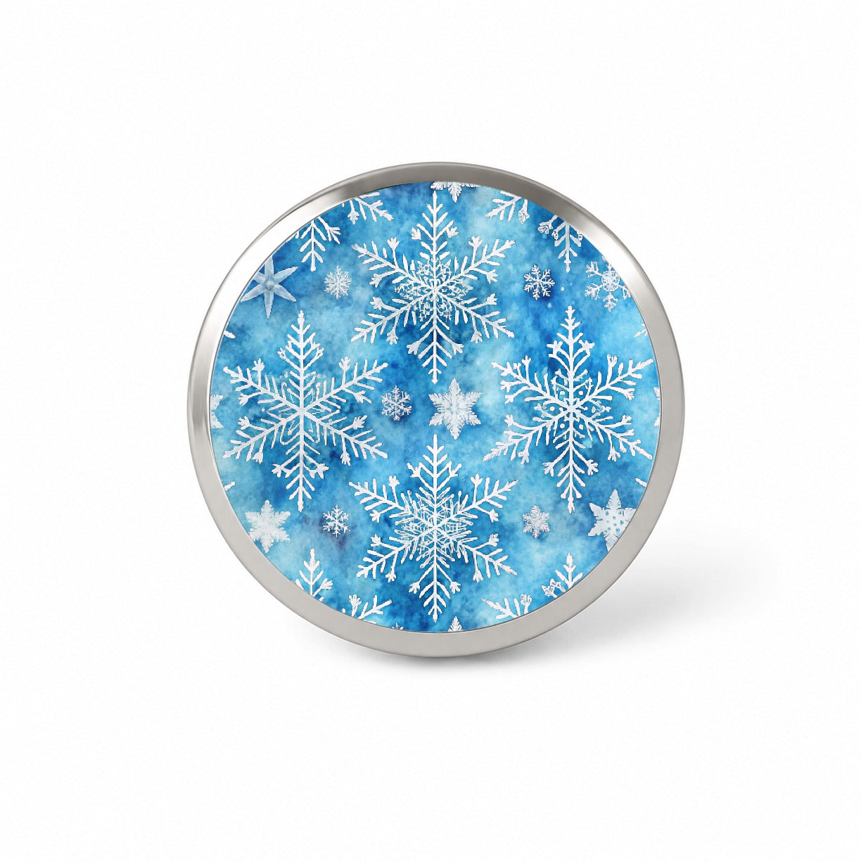 White Snowflakes Beautiful Winter Novelty Hat Backpack Lapel Pin