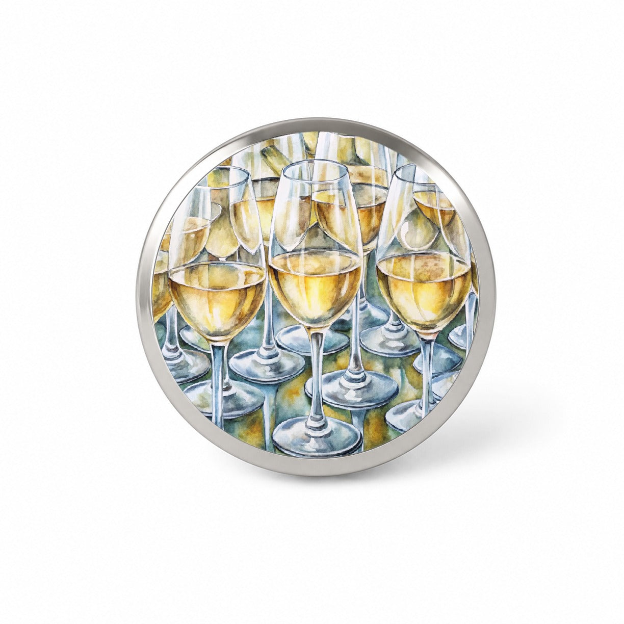 White Wine Glasses Chardonnay Novelty Hat Backpack Lapel Pin