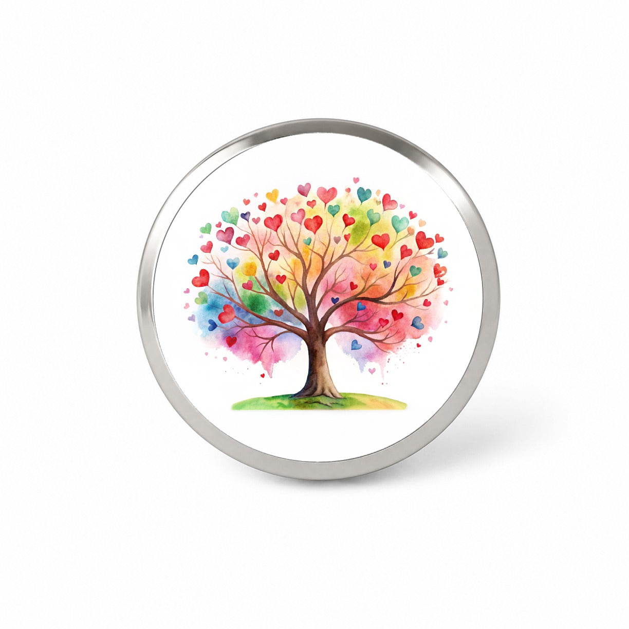 Autism Awareness Acceptance Tree With Hearts Watercolor Novelty Hat Backpack Lapel Pin