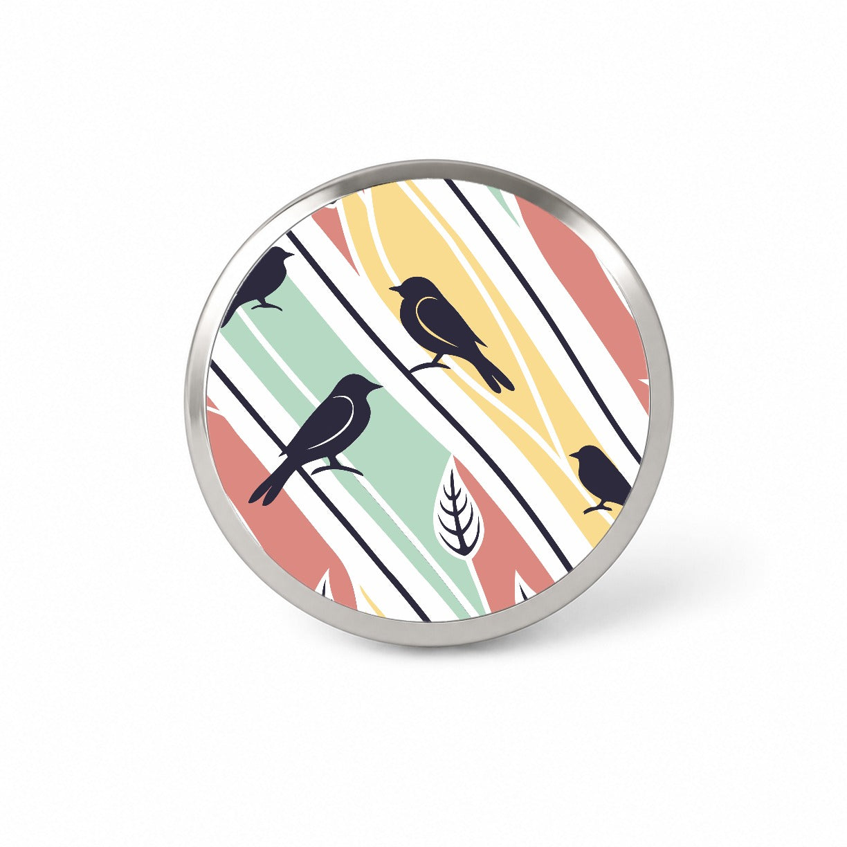 Birds And Trees Abstract Novelty Hat Backpack Lapel Pin