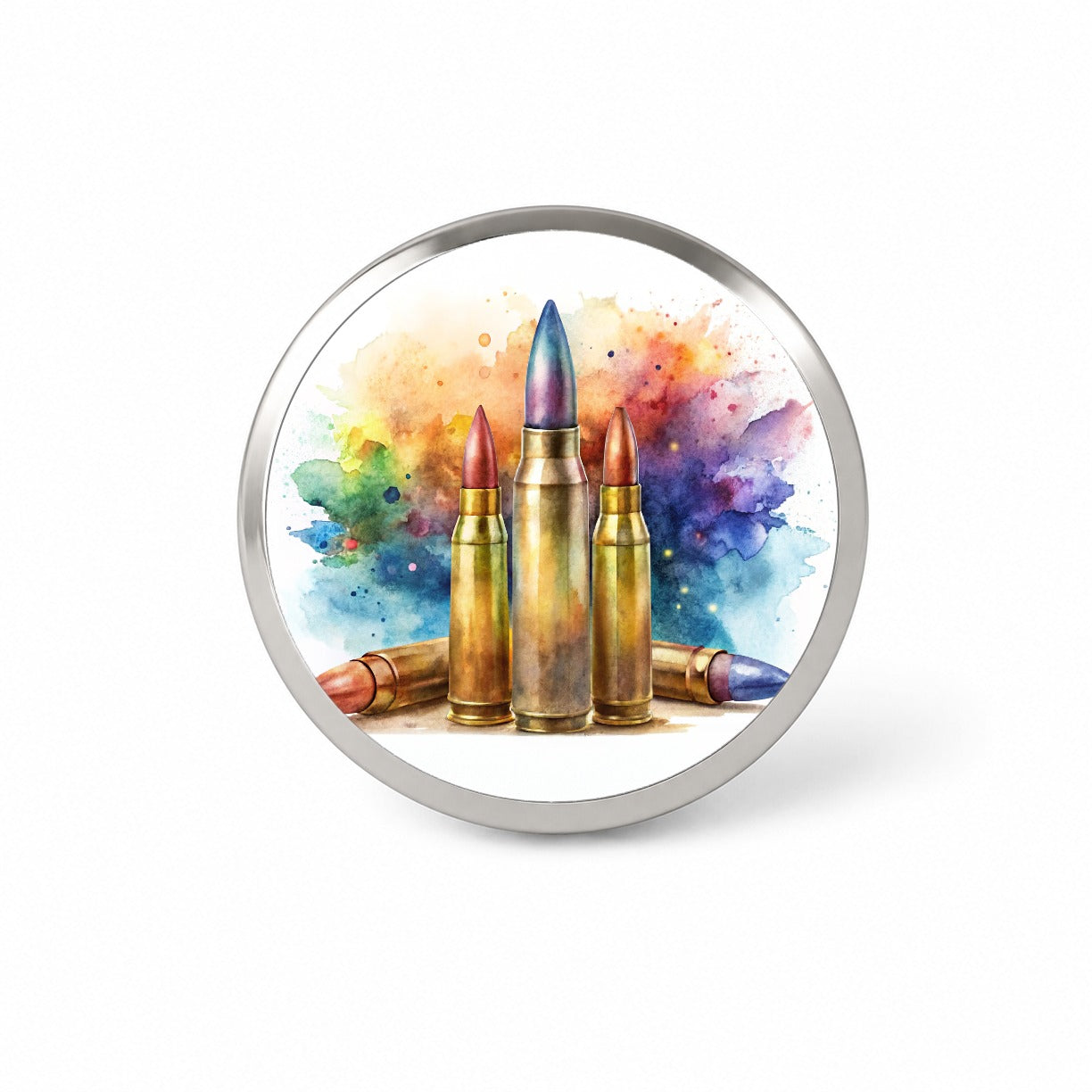 Bullets Watercolor Novelty Hat Backpack Lapel Pin