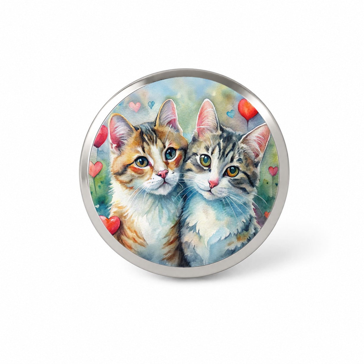 Cats In Love Valentine's Day Novelty Hat Backpack Lapel Pin