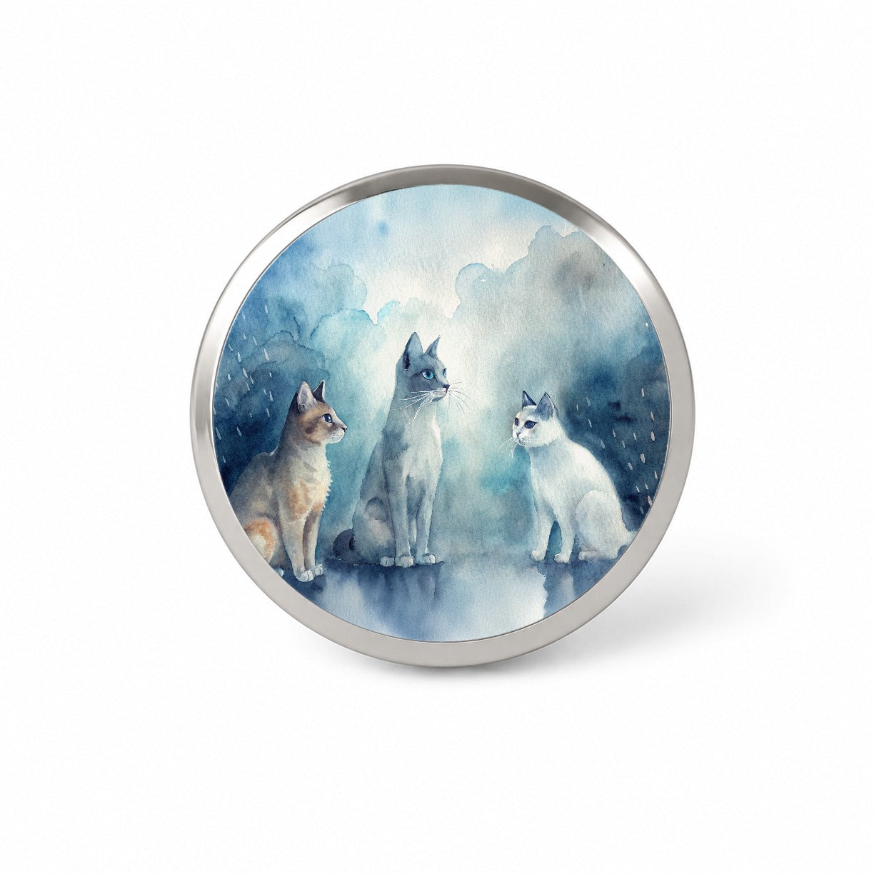 Cats In The Rain Novelty Hat Backpack Lapel Pin