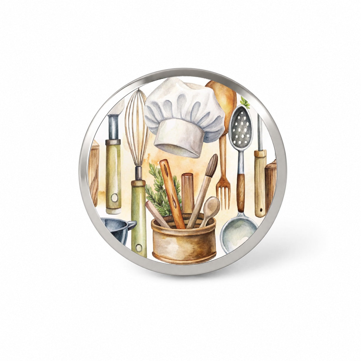 Chef's Baker's Tools Cooking Watercolor Novelty Hat Backpack Lapel Pin