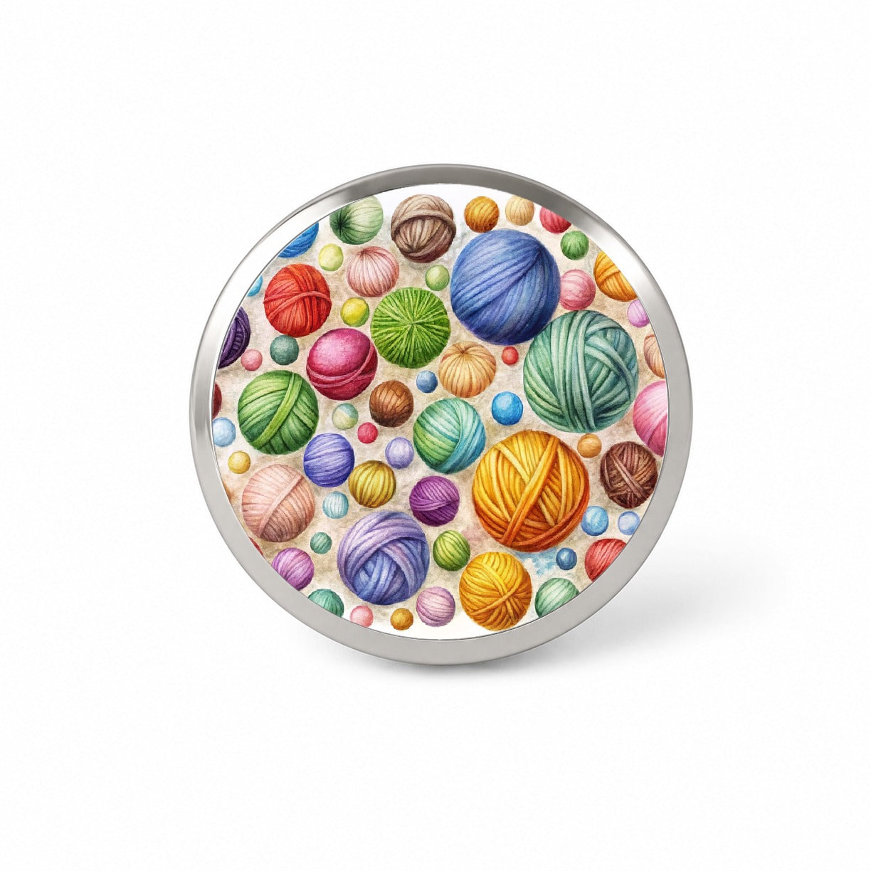 Crocheting Knitting Colorful Yarn Balls Novelty Hat Backpack Lapel Pin