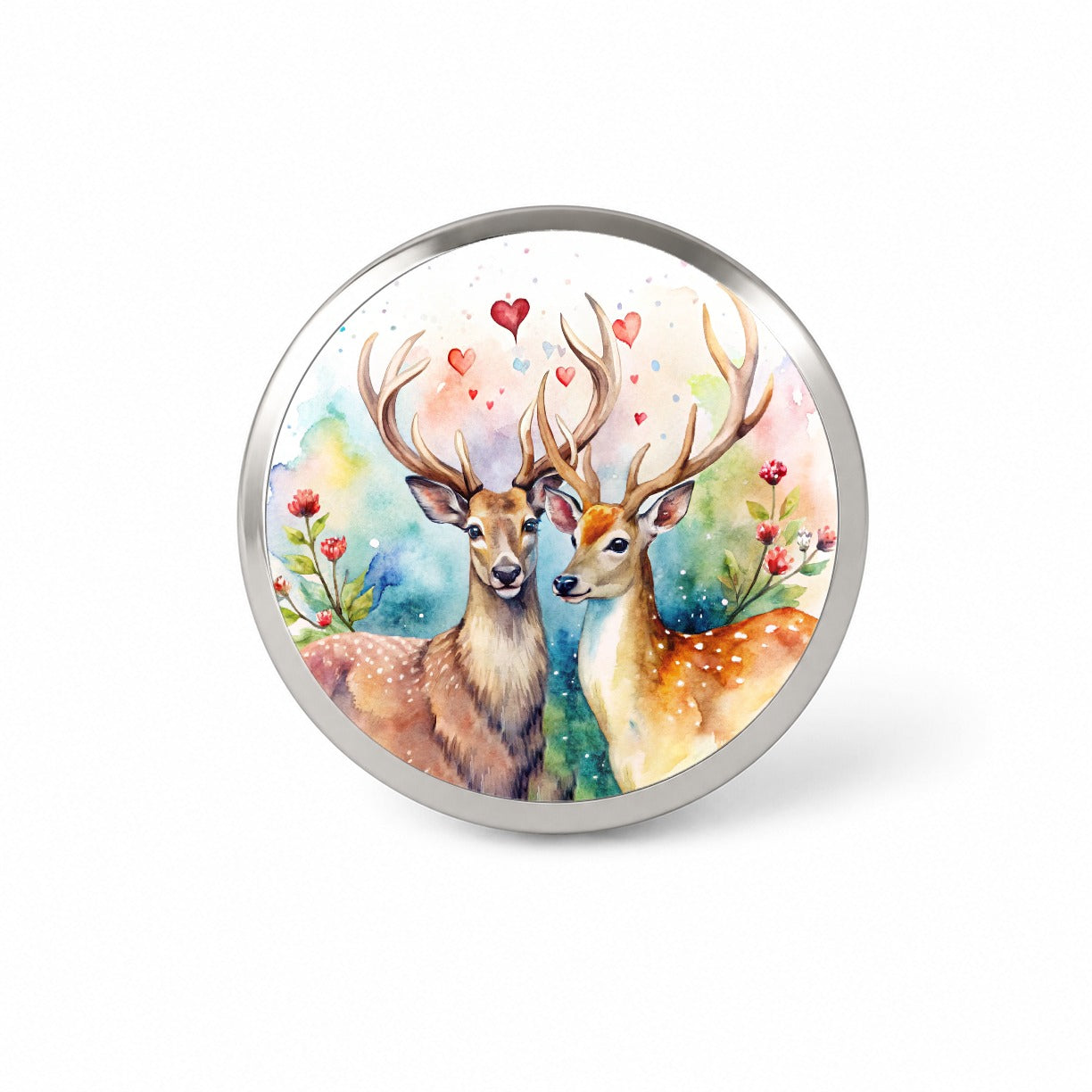 Deer In Love Valentine's Day Novelty Hat Backpack Lapel Pin