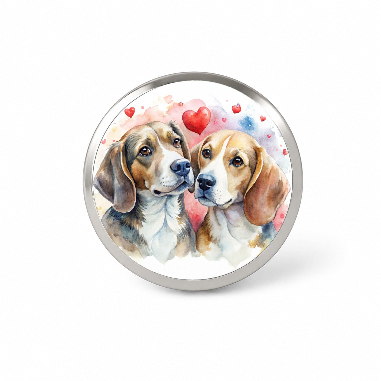 Dogs In Love Valentine's Day Beagles Novelty Hat Backpack Lapel Pin