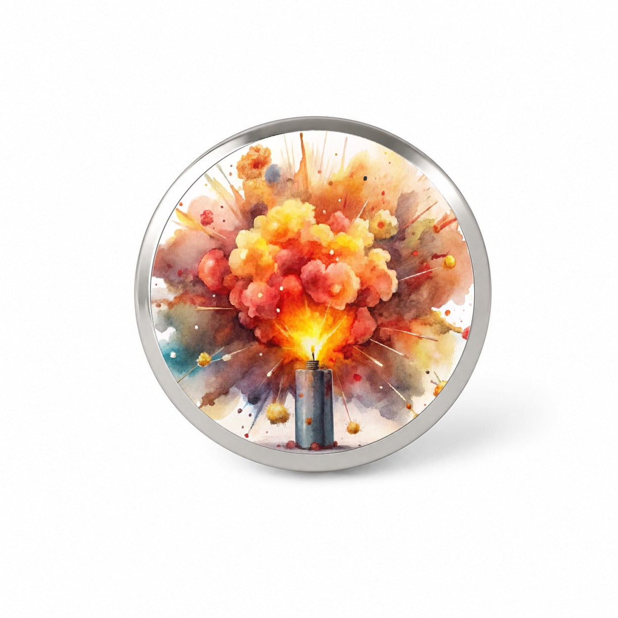 Dynamite Exploding Explosion Watercolor Novelty Hat Backpack Lapel Pin