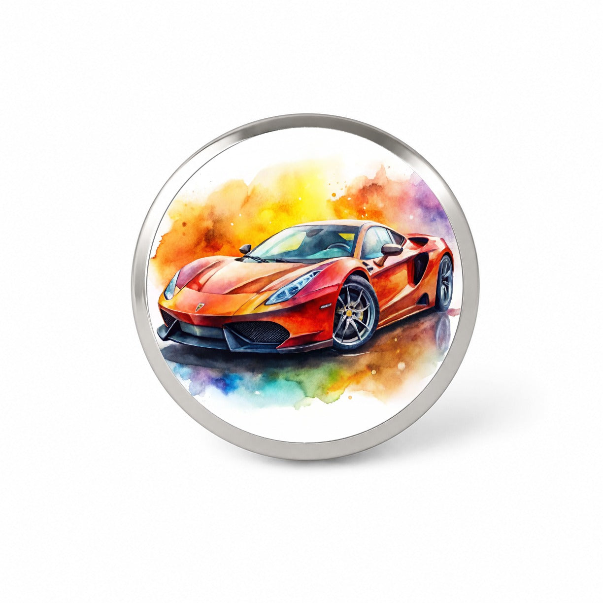 Exotic Supercar Sports Car Watercolor Novelty Hat Backpack Lapel Pin