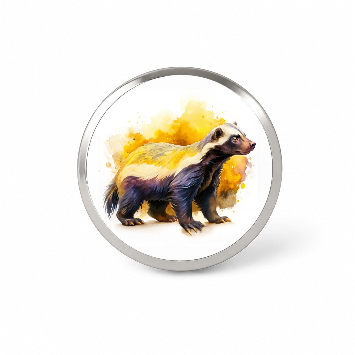 Honey Badger Watercolor Novelty Hat Backpack Lapel Pin
