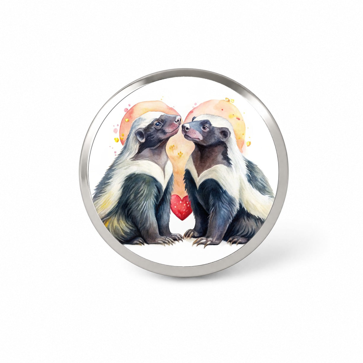 Honey Badgers In Love Heart Valentine's Day Novelty Hat Backpack Lapel Pin