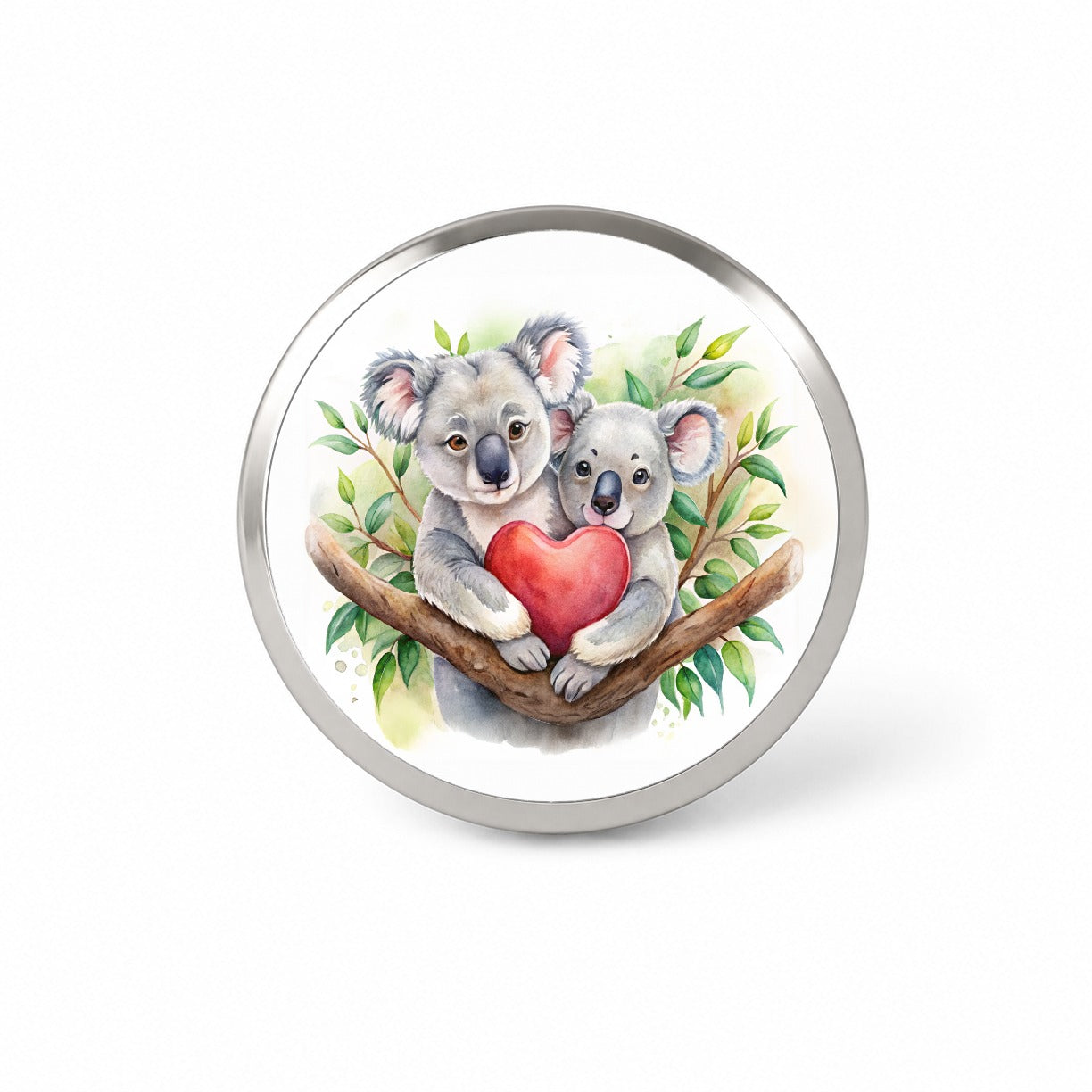 Koalas In Love Heart Valentine's Day Novelty Hat Backpack Lapel Pin