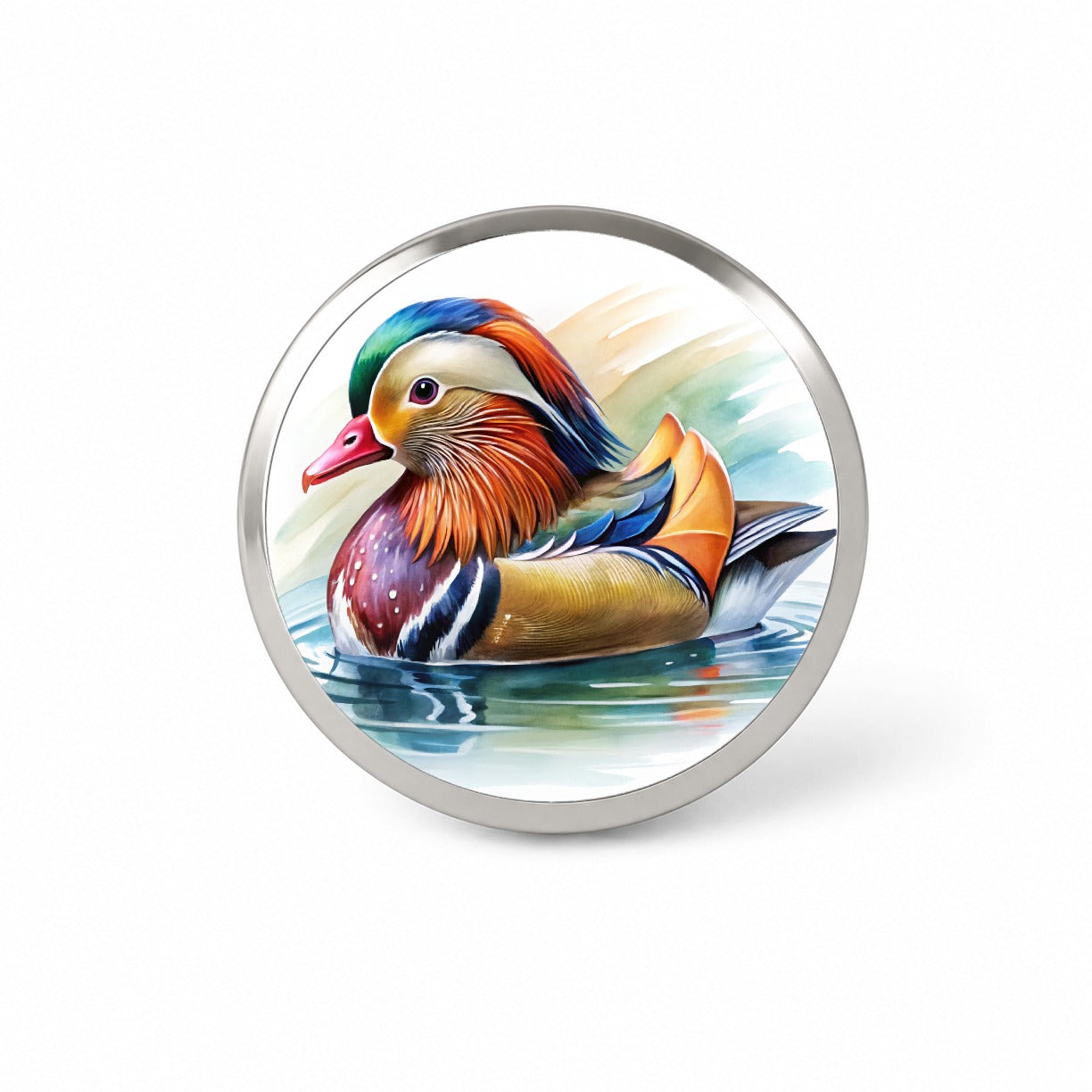 Mandarin Duck Watercolor Novelty Hat Backpack Lapel Pin