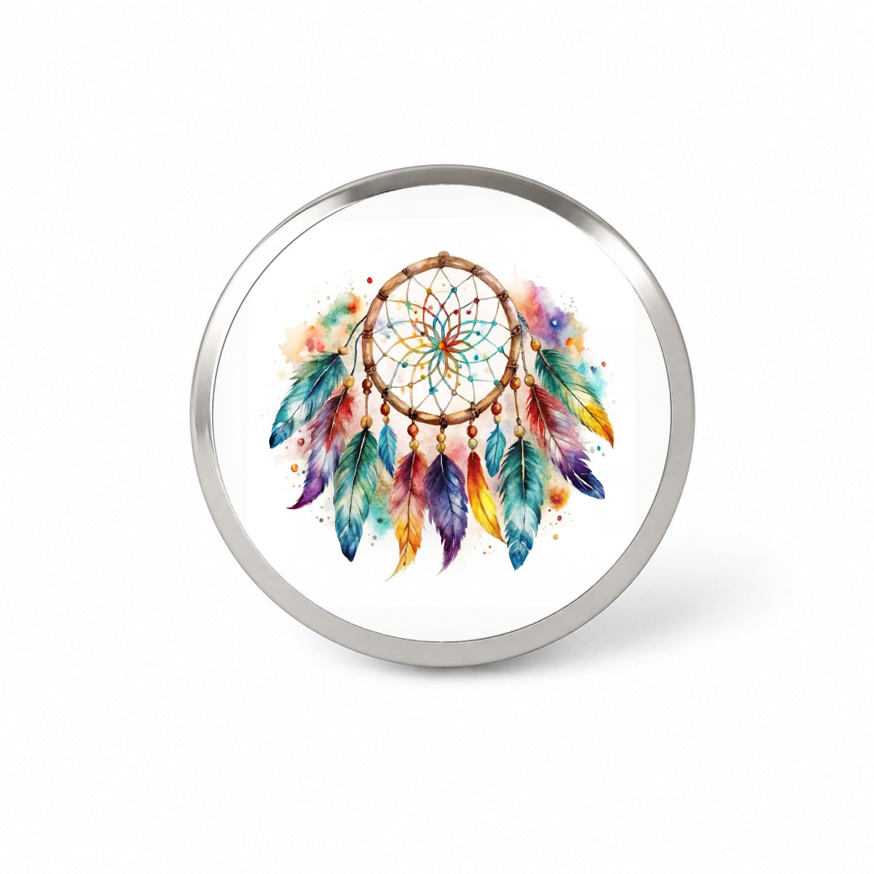 Native American Indian Dreamcatcher Watercolor Novelty Hat Backpack Lapel Pin