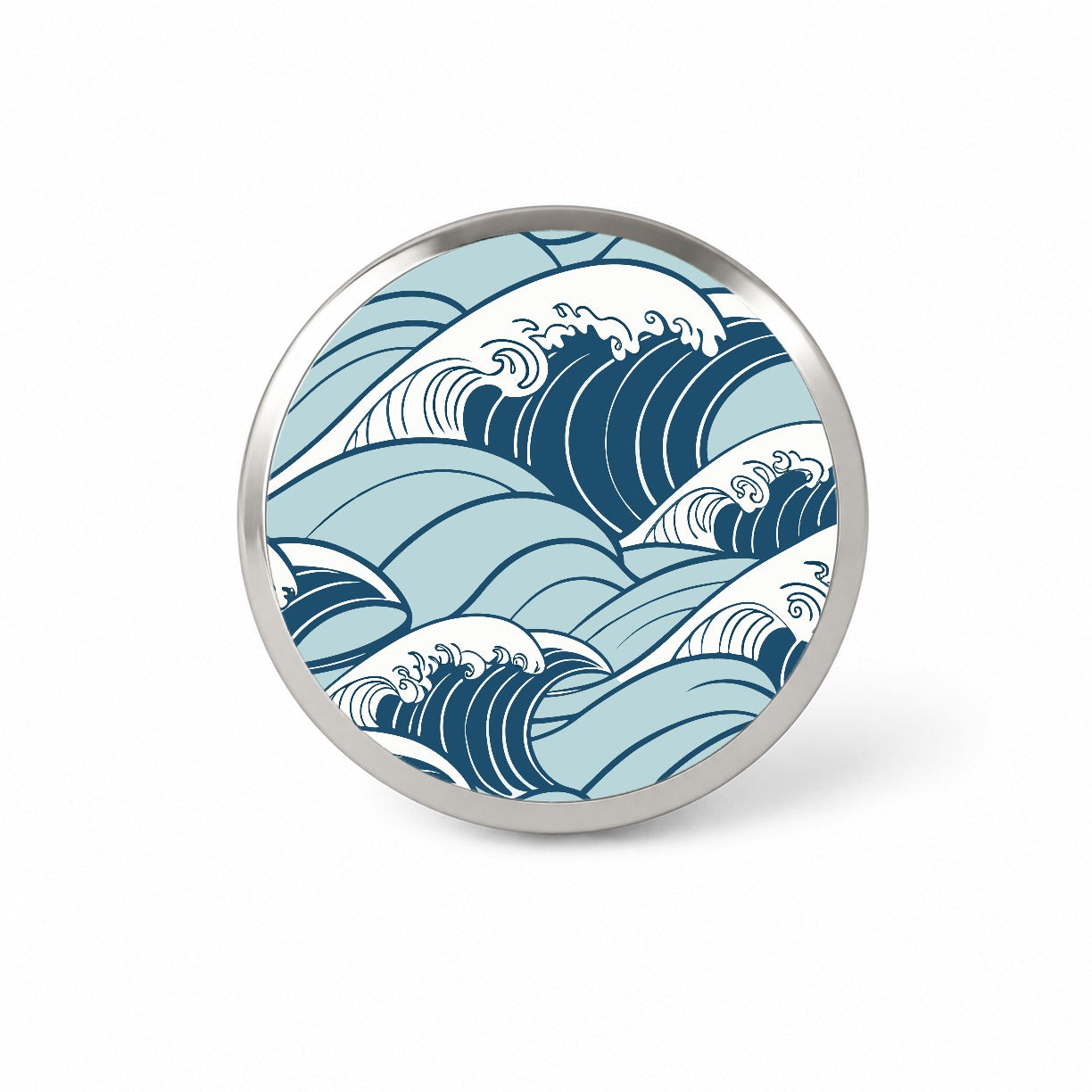 Ocean Waves Japanese Style Novelty Hat Backpack Lapel Pin