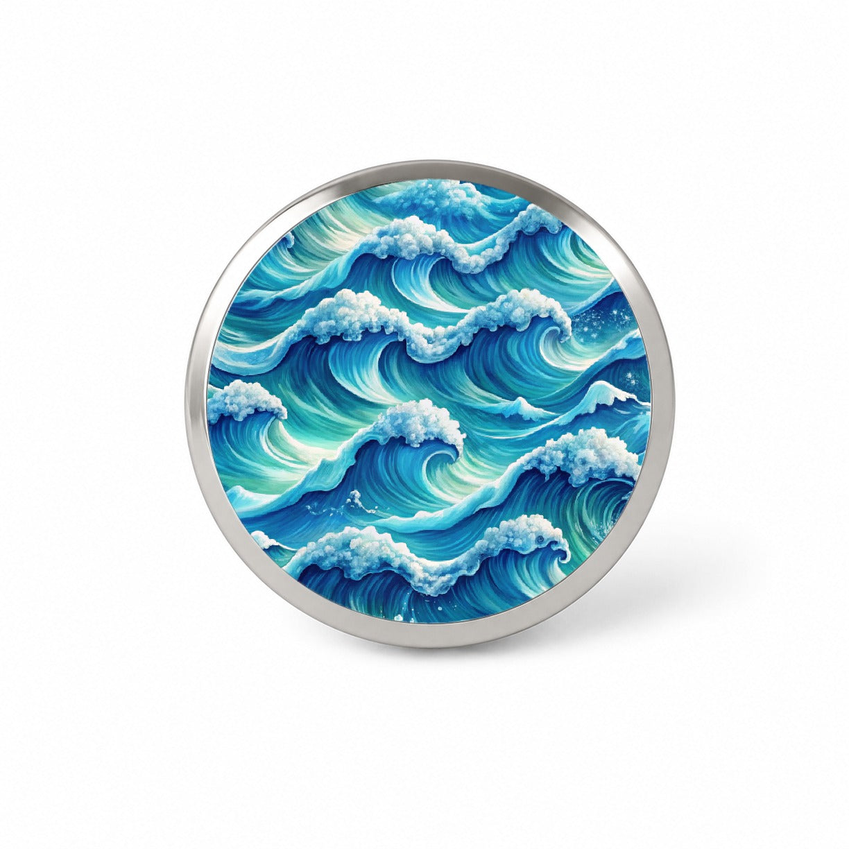 Ocean Waves Painting Novelty Hat Backpack Lapel Pin