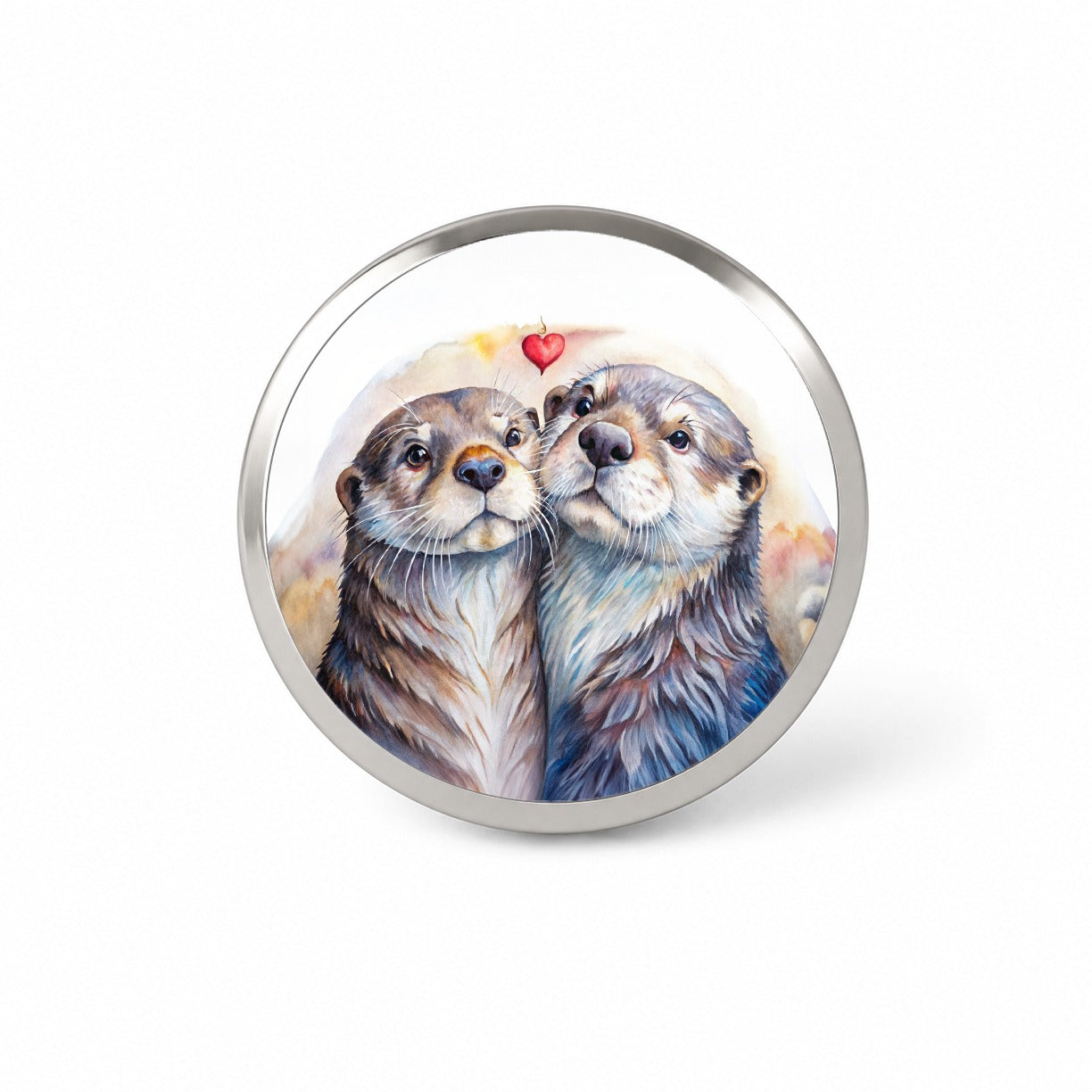 Otters In Love Heart Valentine's Day Novelty Hat Backpack Lapel Pin