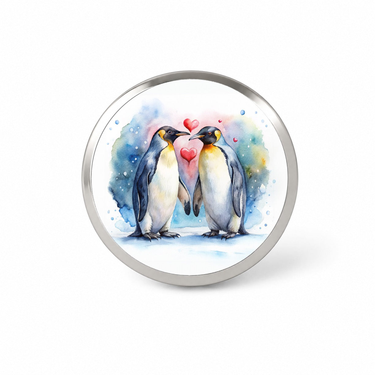 Penguins In Love Hearts Valentine's Day Novelty Hat Backpack Lapel Pin