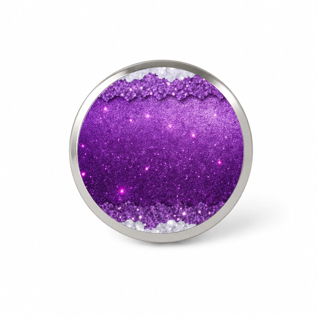 Purple Faux Glitter Novelty Hat Backpack Lapel Pin