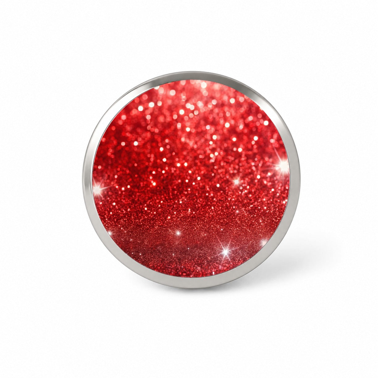Red Faux Glitter Novelty Hat Backpack Lapel Pin
