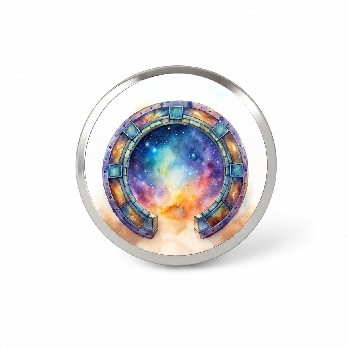 Sci-fi Gate Portal To The Stars Galaxies Watercolor Novelty Hat Backpack Lapel Pin