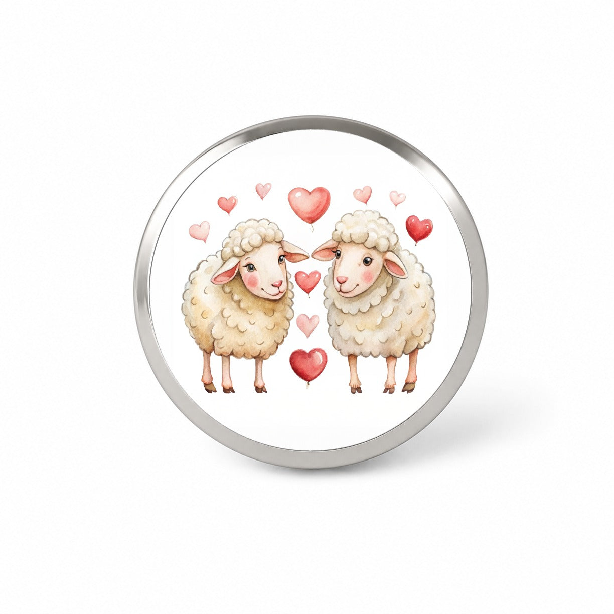 Sheep In Love With Hearts Valentine's Day Novelty Hat Backpack Lapel Pin
