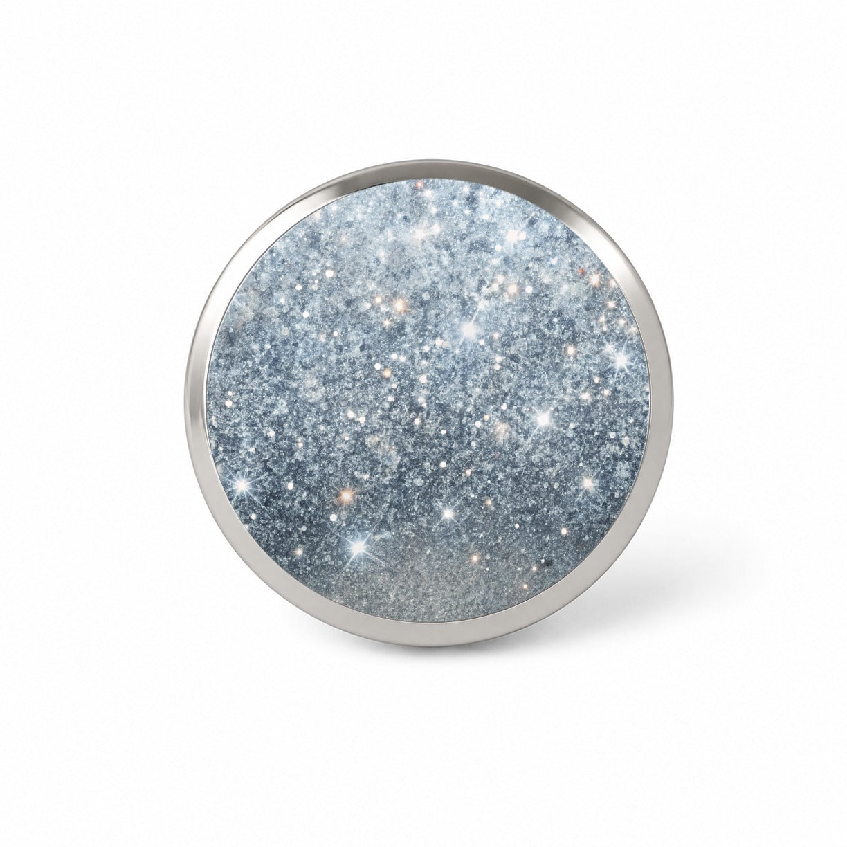 Silver Faux Glitter Novelty Hat Backpack Lapel Pin
