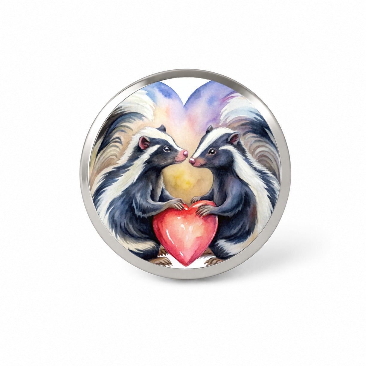 Skunks In Love Hearts Valentine's Day Novelty Hat Backpack Lapel Pin