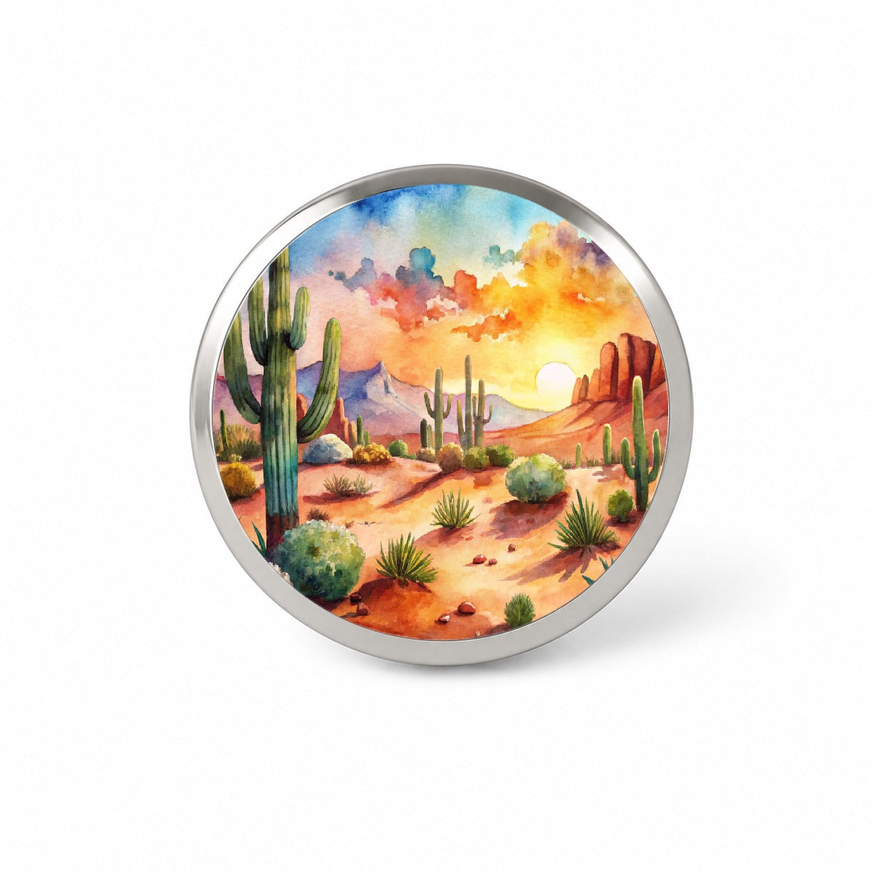 Southwest Desert Cactus Watercolor Novelty Hat Backpack Lapel Pin