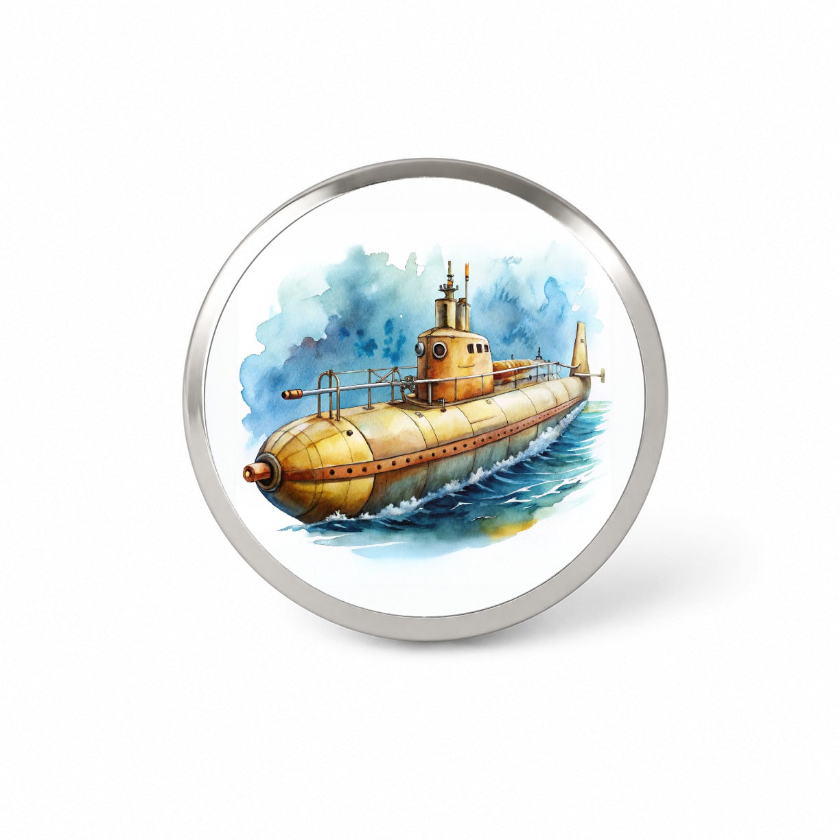 Steampunk Sci-fi Fantasy Retro Submarine Watercolor Novelty Hat Backpack Lapel Pin