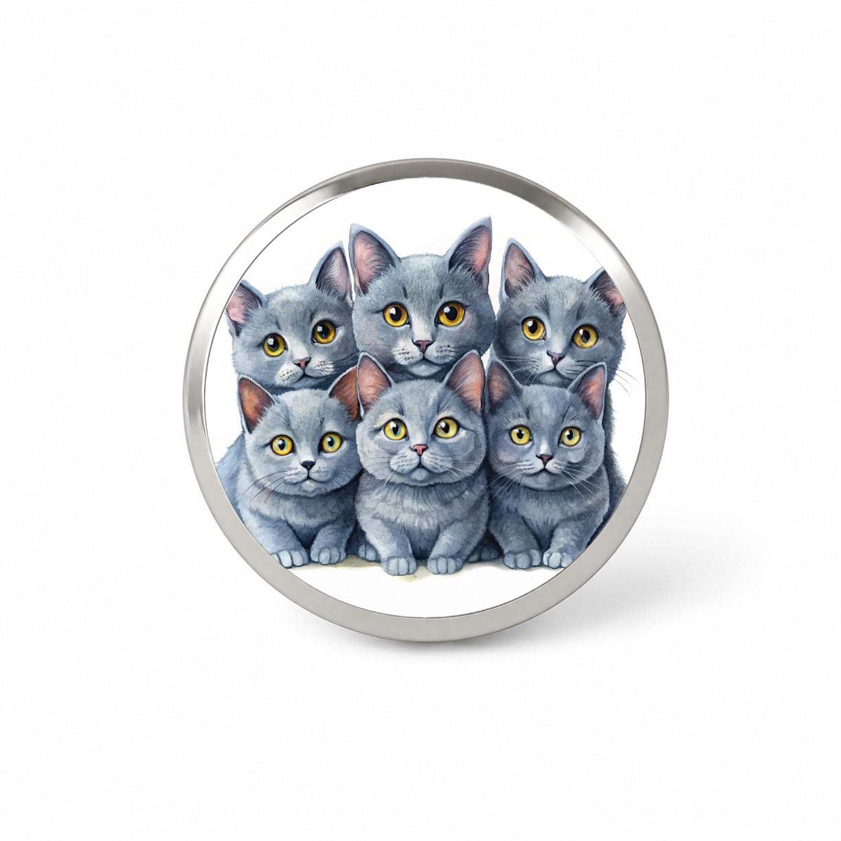 Sweet Chartreux Cats Novelty Hat Backpack Lapel Pin