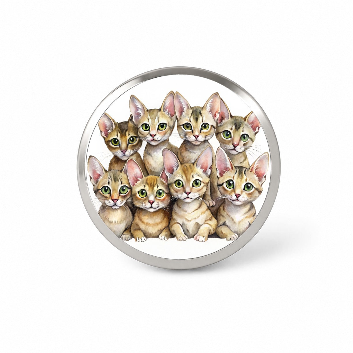 Sweet Chausie Cats Novelty Hat Backpack Lapel Pin