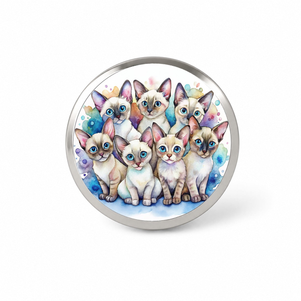 Sweet Colorpoint Shorthair Cats Novelty Hat Backpack Lapel Pin