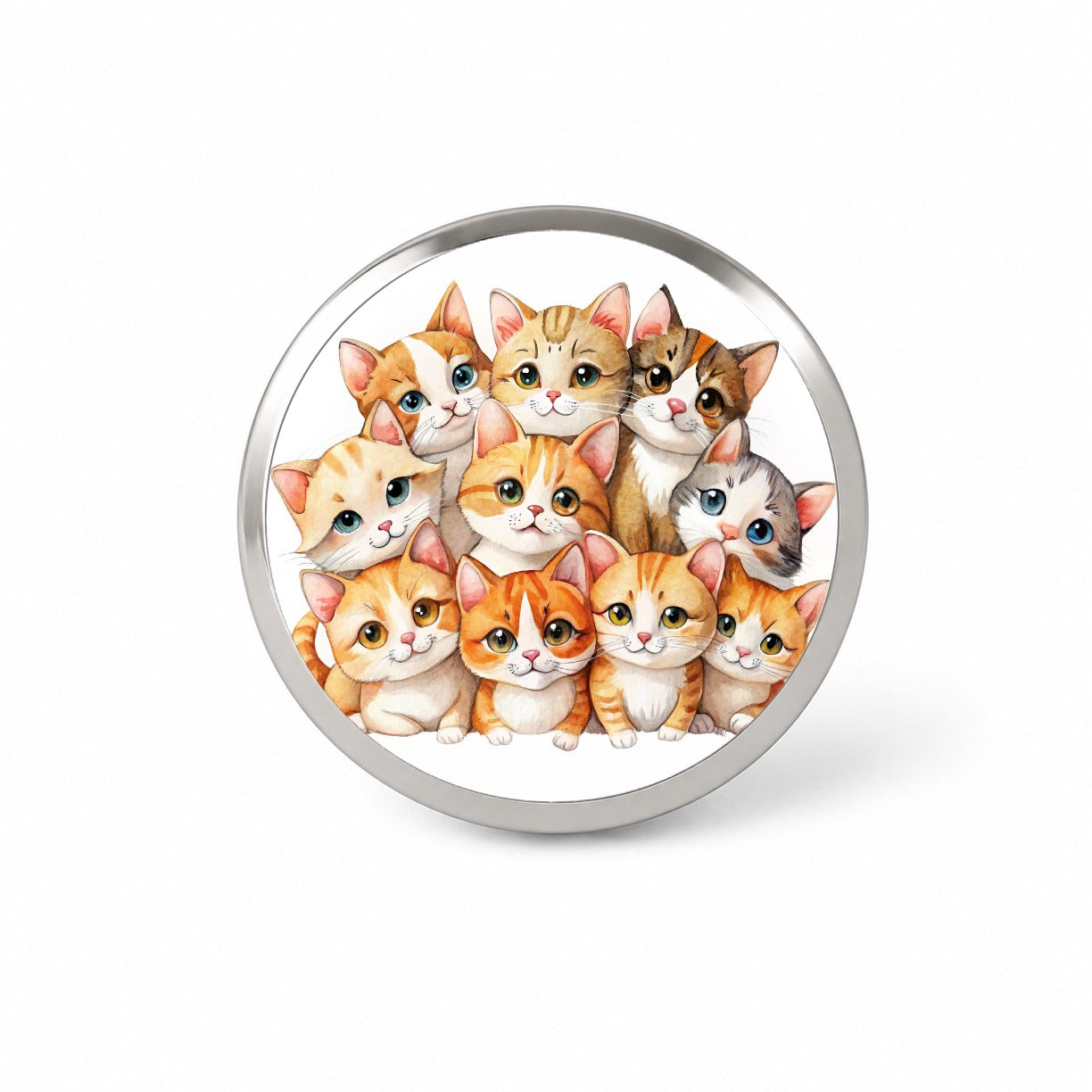 Sweet Orange And White Cats Novelty Hat Backpack Lapel Pin