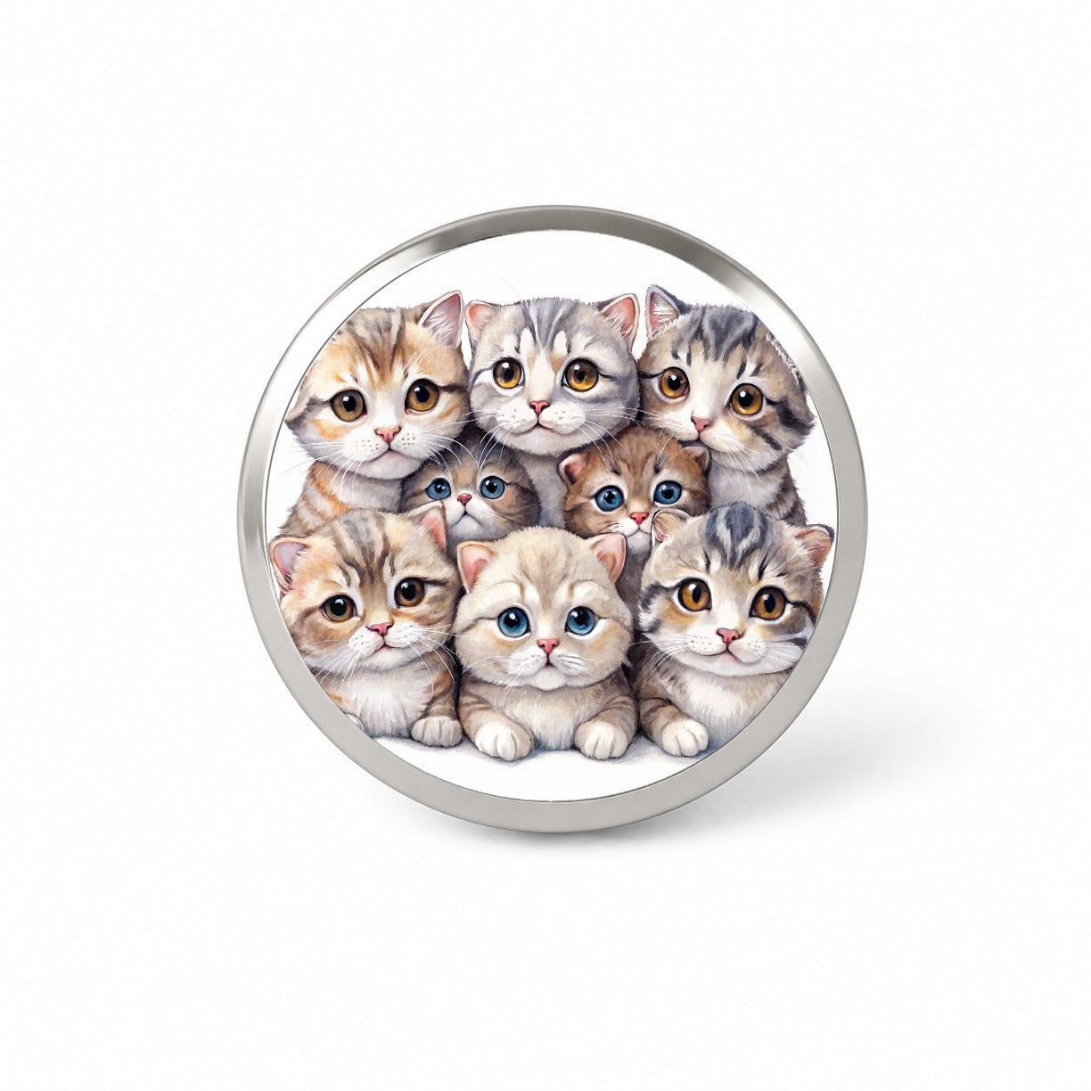 Sweet Scottish Fold Cats Novelty Hat Backpack Lapel Pin
