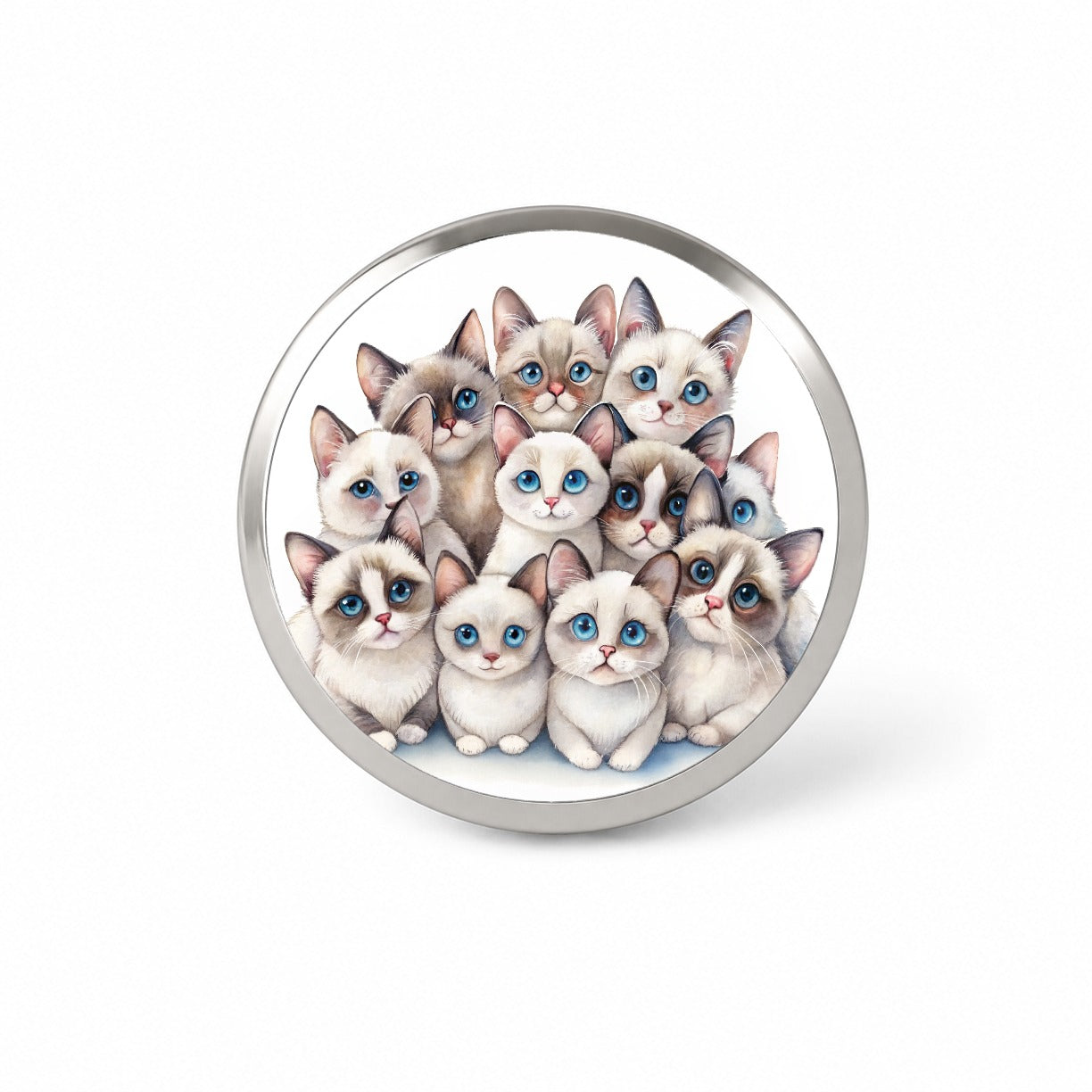 Sweet Snowshoe Cats Novelty Hat Backpack Lapel Pin