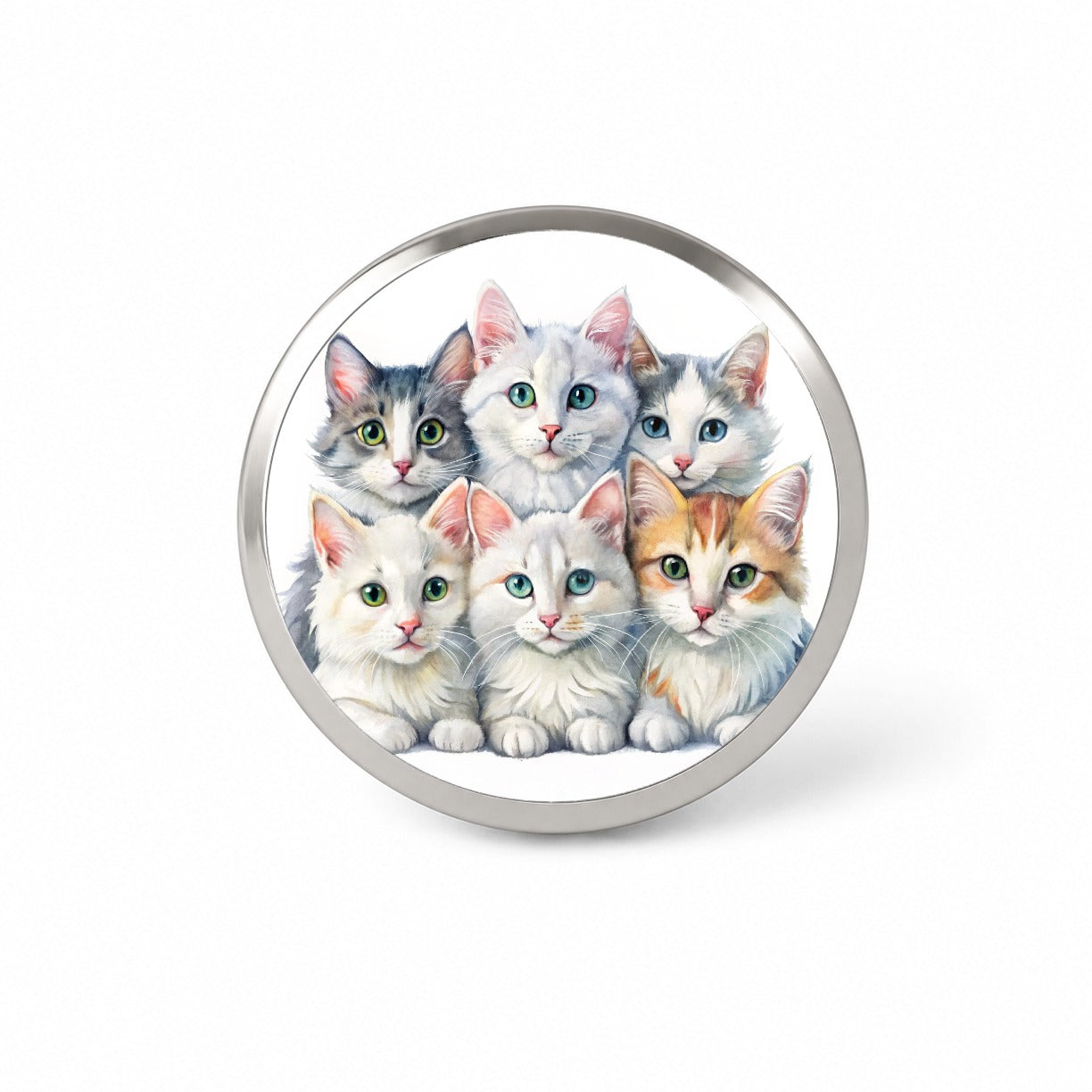 Sweet Turkish Angora Cats Novelty Hat Backpack Lapel Pin